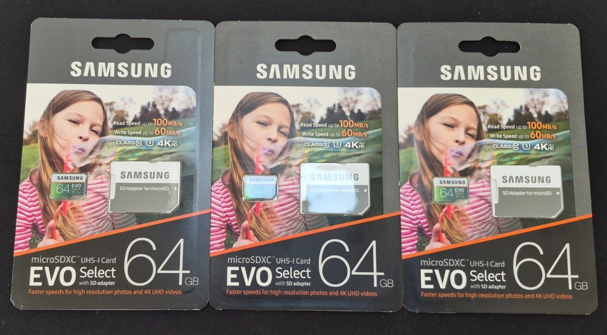 Samsung Evo Select 64GB Class 10 - SDXC Memory Card - (MB-ME64GA/AM) x 3