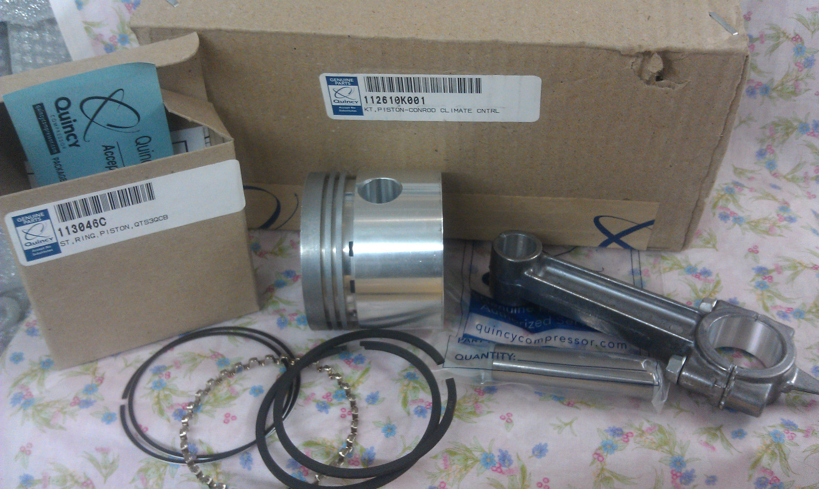 QUINCY COMPRESSOR, Piston, Connecting Rod Kit, Part# 112610K001