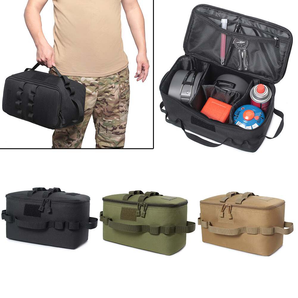 Molle Pouch Camping Storage Bag Canister Picnic Cookware Utensils Kit Organizer