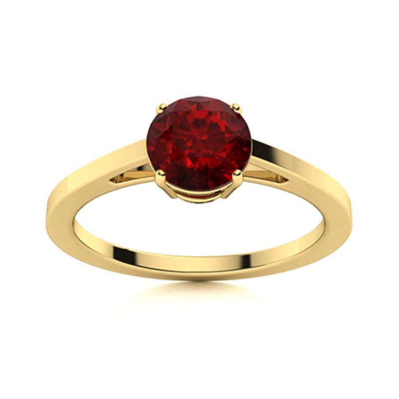 January Natural Garnet Wife Handmade Solitaire Ring Jewelry 925 Silver