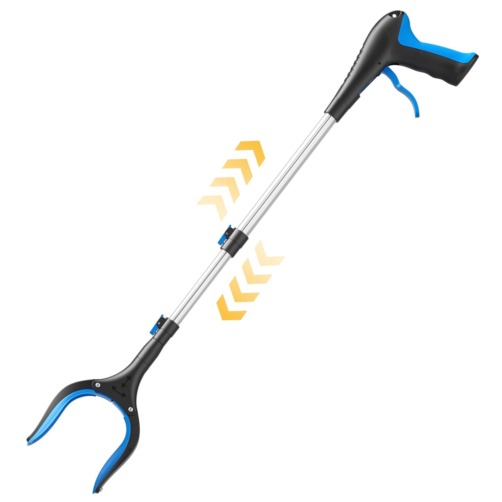 FGRHY Telescopic Grabber Reacher Tool, 5-Level Adjustable Length (23'' Blue