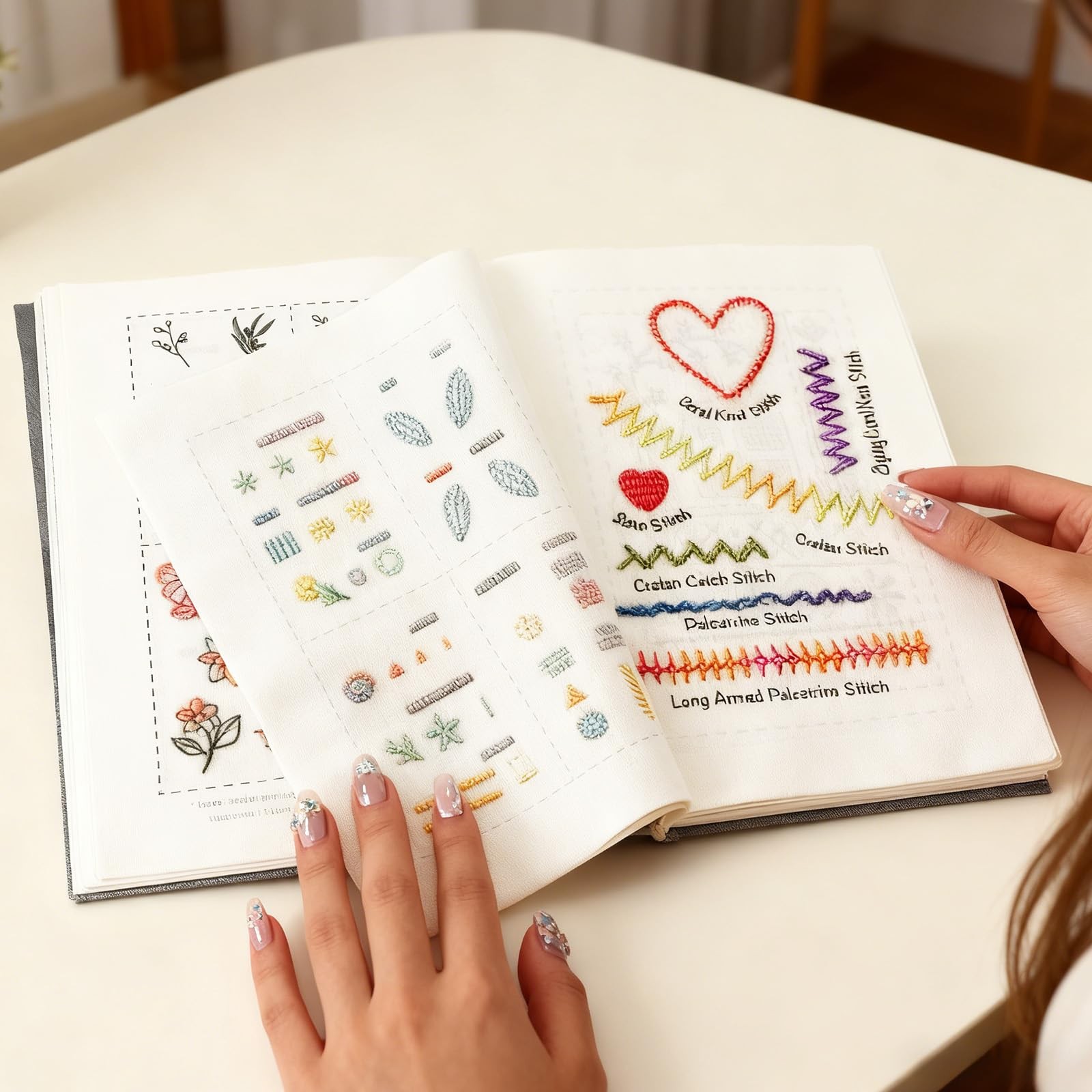 2026 New Embroidery Stitch Book A4 (21cm x 29.7cm or 8.3in x 11.7in), Yellow