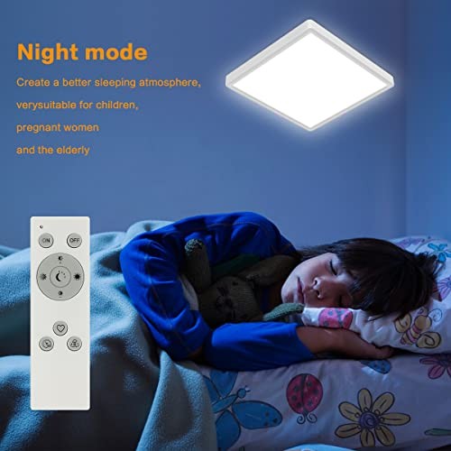 12 inch Dimmable LED Flush Mount Ceiling Light with Remote, 1 Pack (Dimmable)