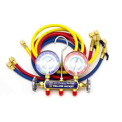 Yellow Jacket 42205 2-Valve Series 41 Test/Charging Manifold, Gauges