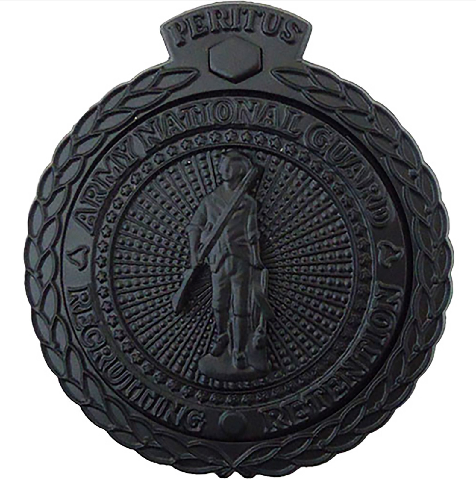 US Army National Guard Recruiting Retention Black Metal Master Badge