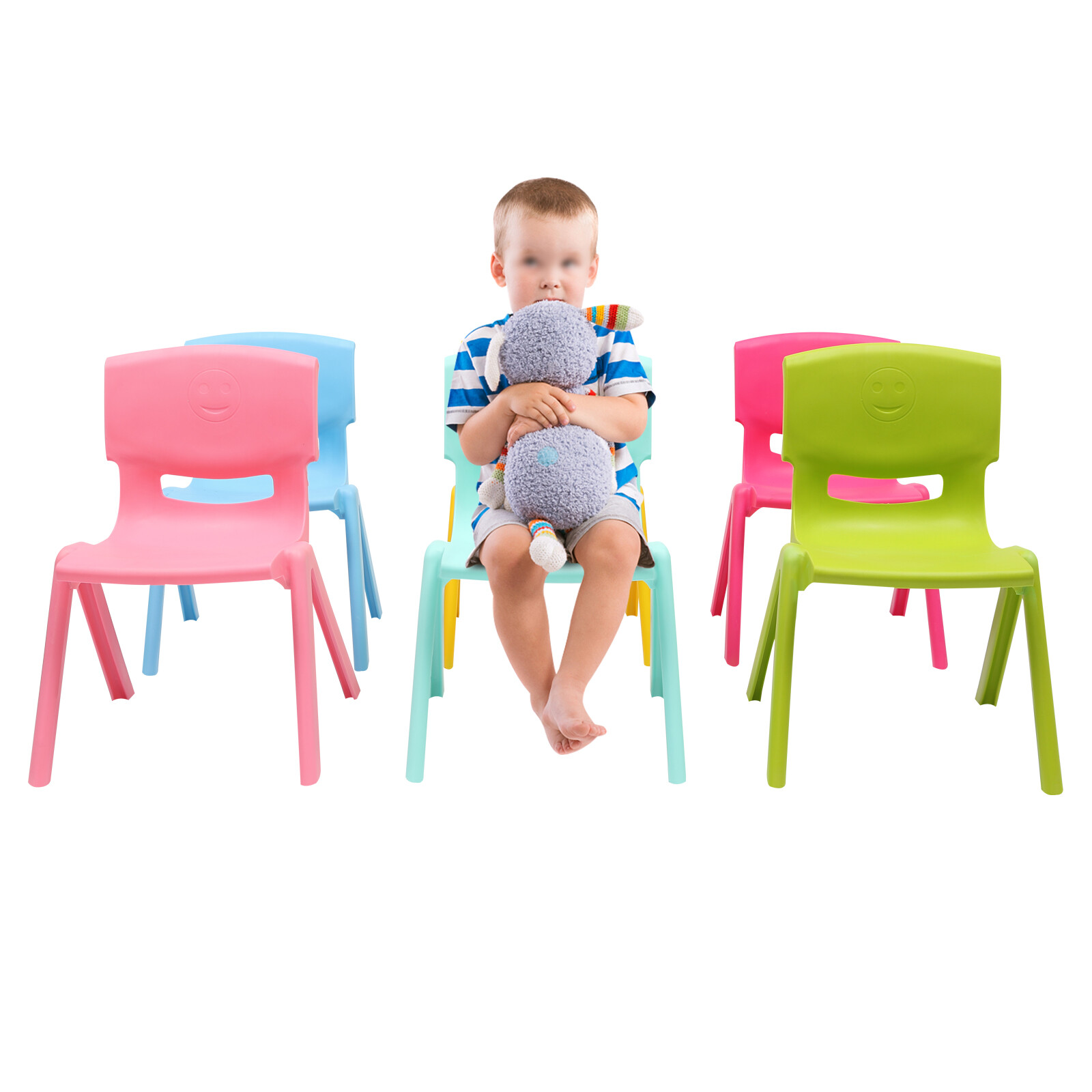 6PCS Kids Stackable Chairs, 11in Height, 220lb Capacity, for Classroom Daycare