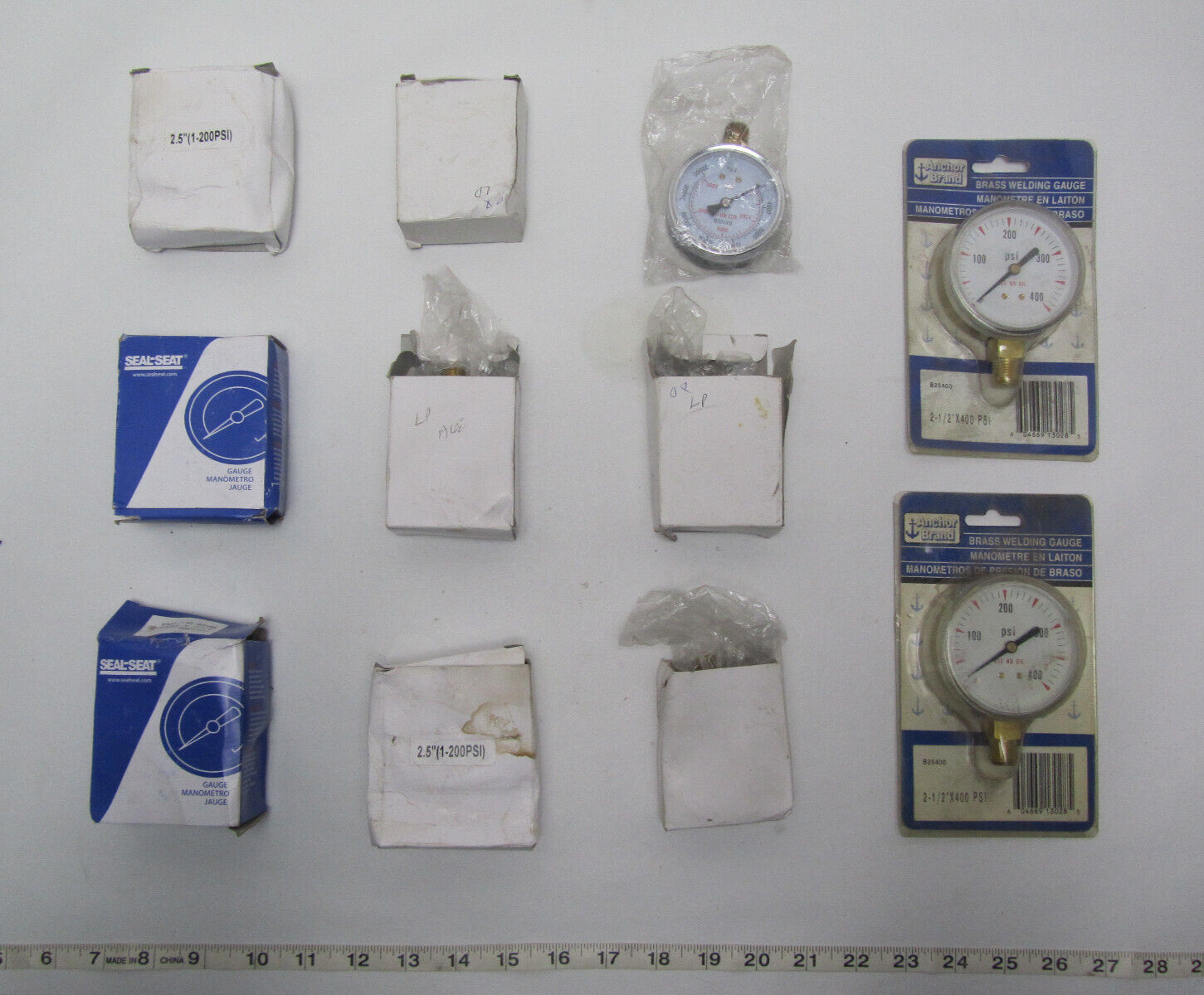 NOS Welding Gauges  Pressure Anchor Brand  Seal Seat Acetylene Oxygen  Lot Of 11
