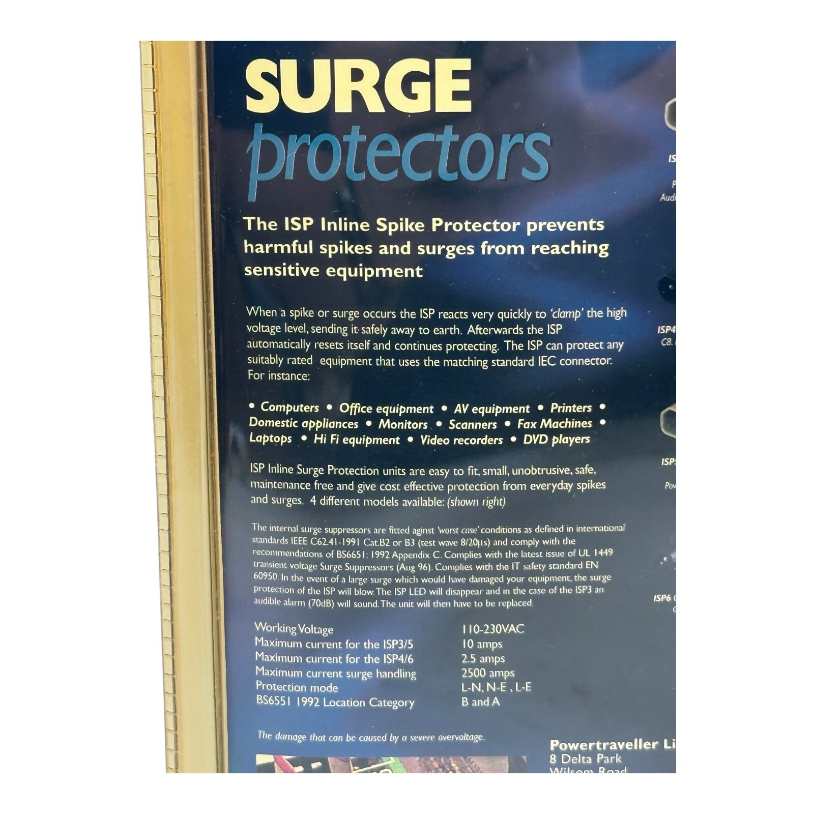 POWERTRAVELLER ISP5 SURGE PROTECTOR NEW/UNUSED SURPLUS