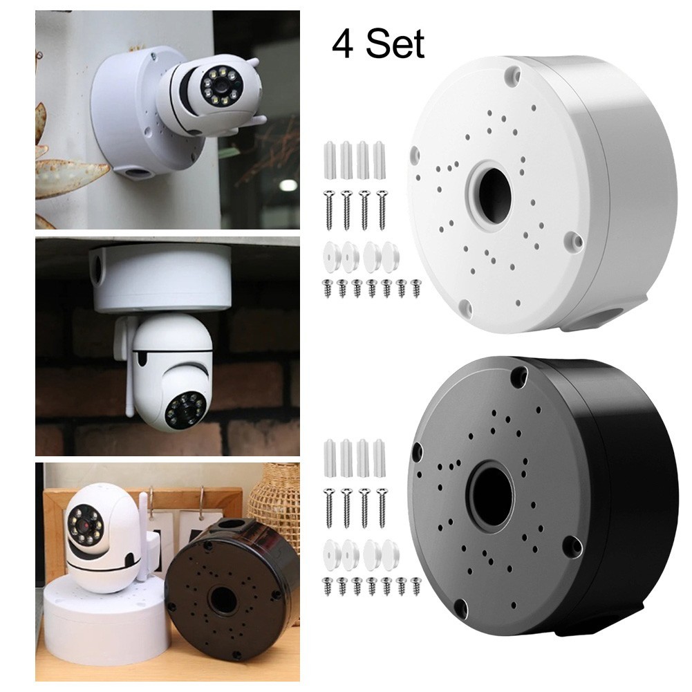 Waterproof Camera Junction Box 4 Pieces ABS Hemispherical Mounting Box