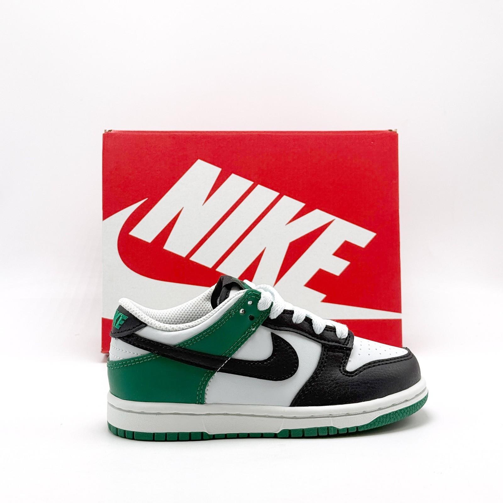 *NEW* Little Kids' Nike Dunk Low(PS) OFF-WHITE / MALACHITE /BLACK (IQ0805 101)👍