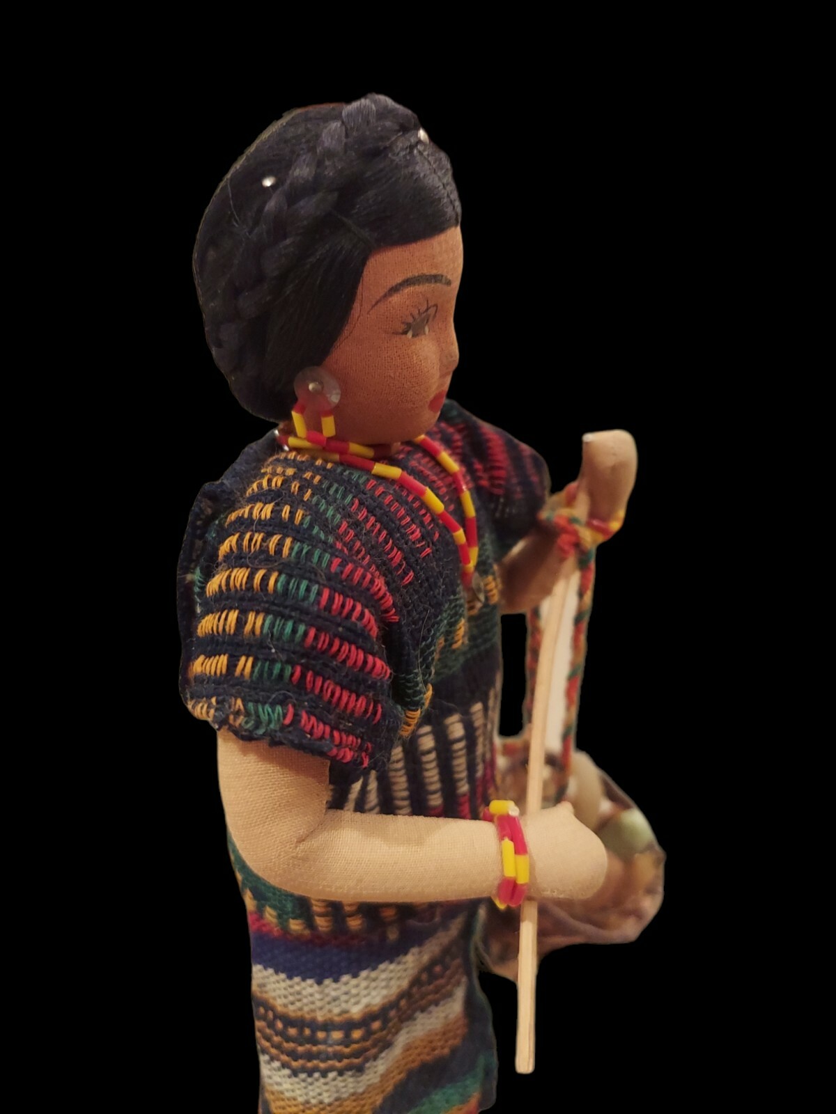 Beutiful Peruvian Folk Art Doll, Fabric Body. Very Intricate