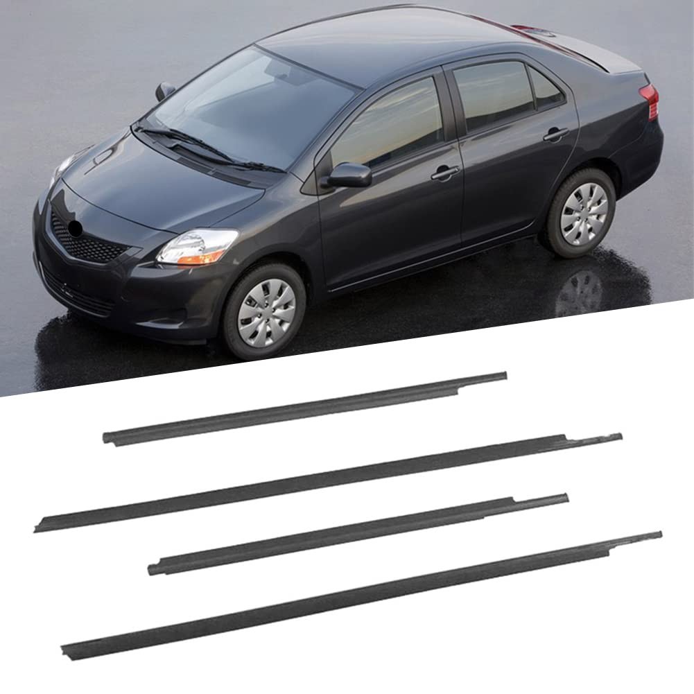 Weatherstrip Window Trim for Toyota Yaris Sedan 2007-2016 Door Outside Chrome