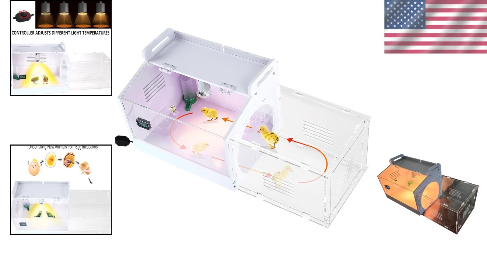 Iarge-Scale Chick Brooder Box Quail Cage Egg Incubator Chick Starter Kit Chicken