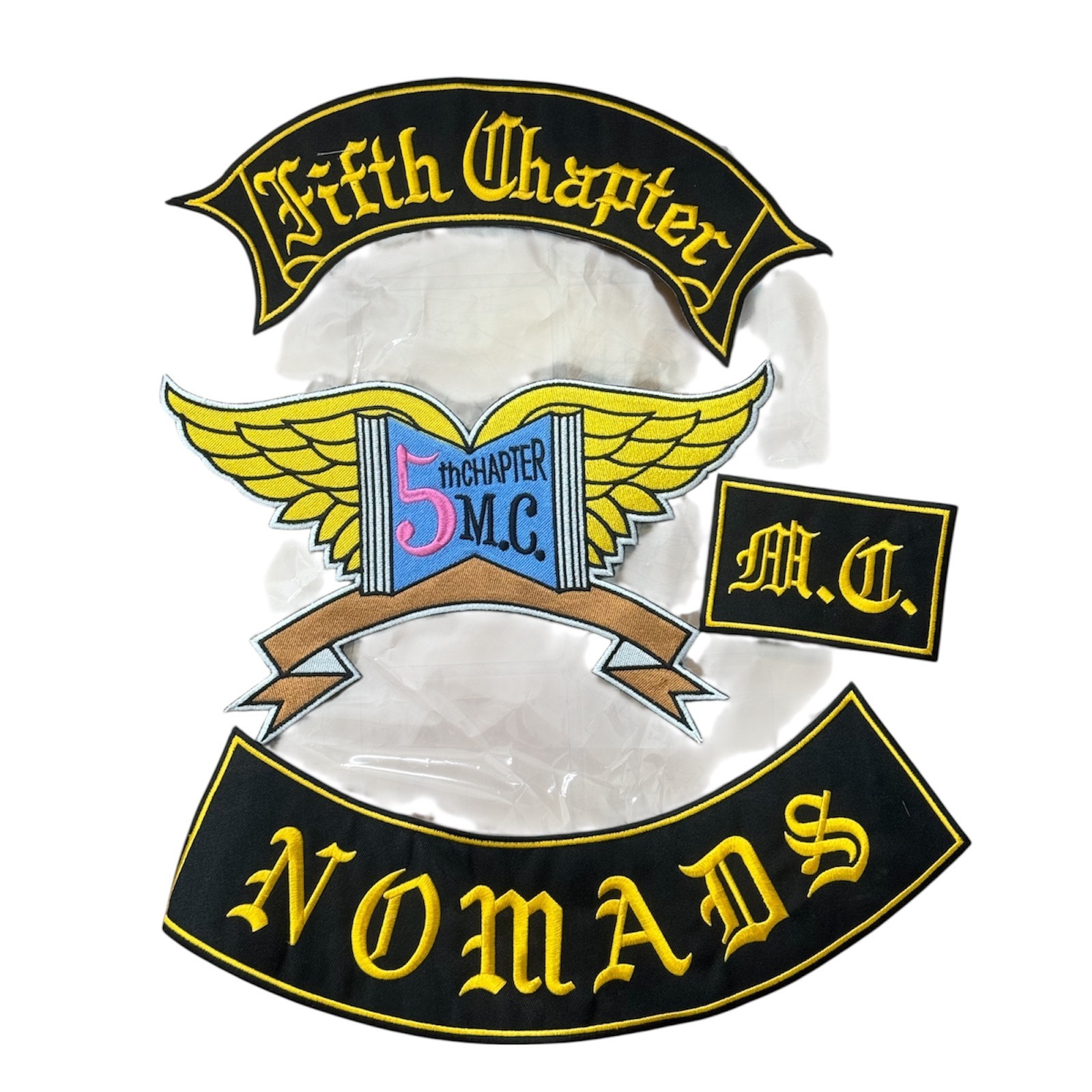 Fifth Chapter MC patches Nomads Biker Vest 35 cm Iron On Embroidered Patches