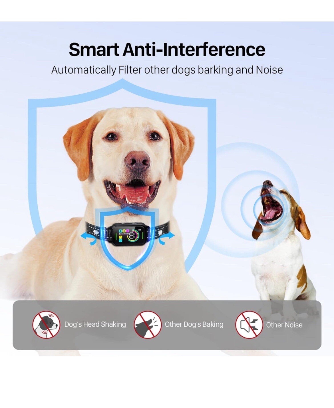 DINJOO Dog Bark Collar for Large Medium Small Open Box Item READ DESCRIPTION