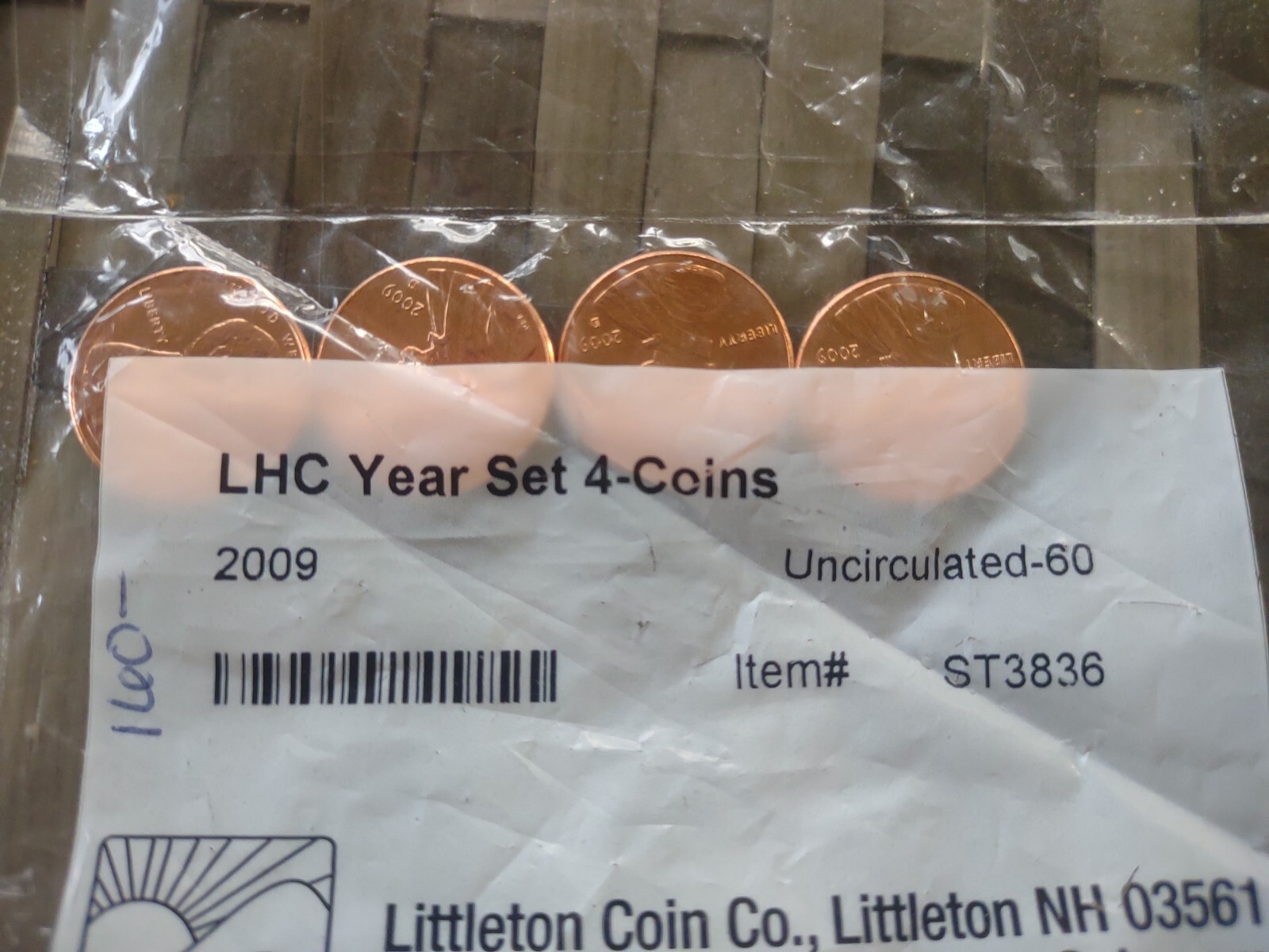 2009 Lincoln Cent LHC Year Set 4 Coins Littleton Coin Company Uncirculated-(60)