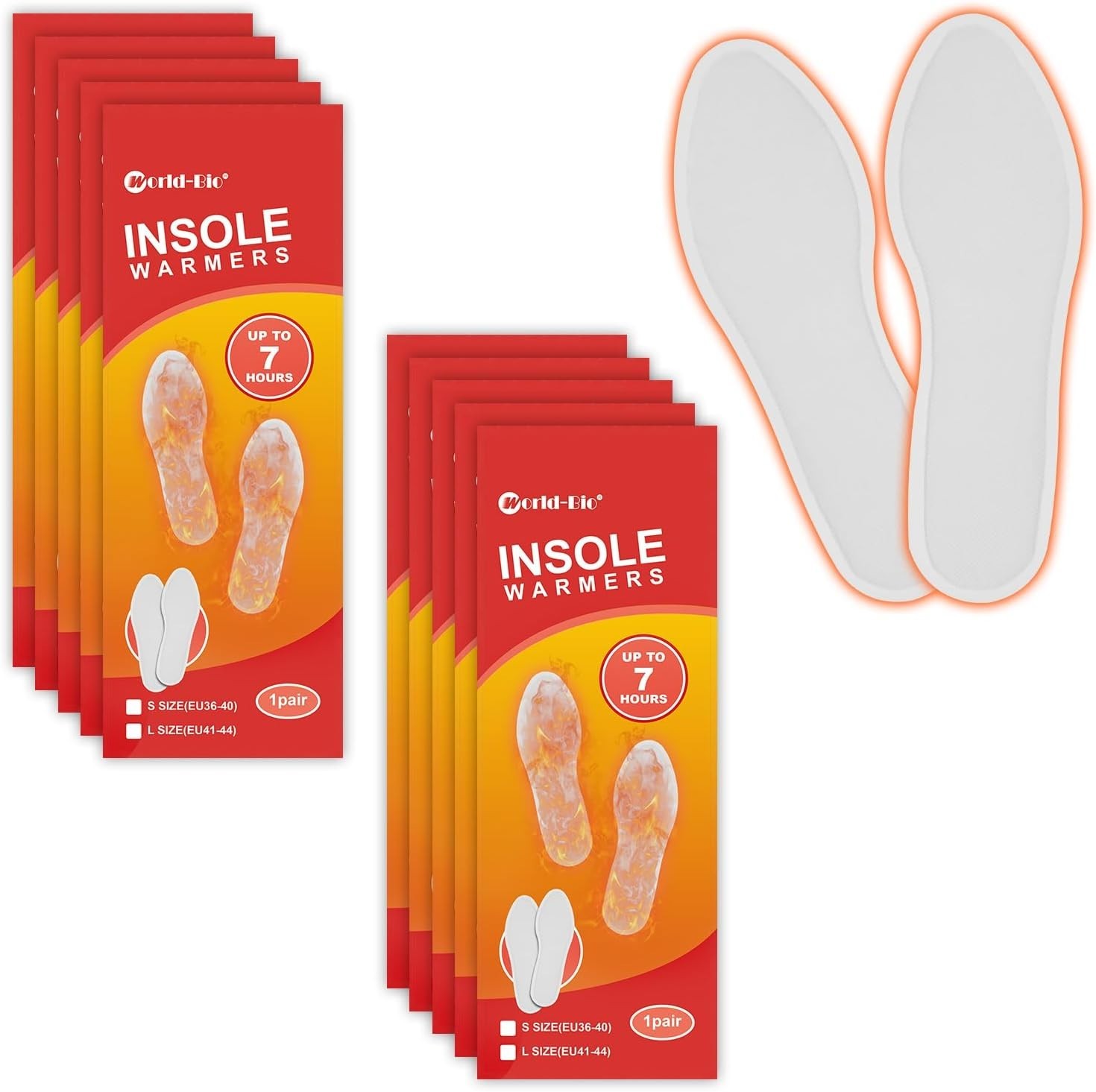 Disposable Insole Foot Warmers 7/10/16/40 Pairs Value Pack, Provide 12 Plus H...