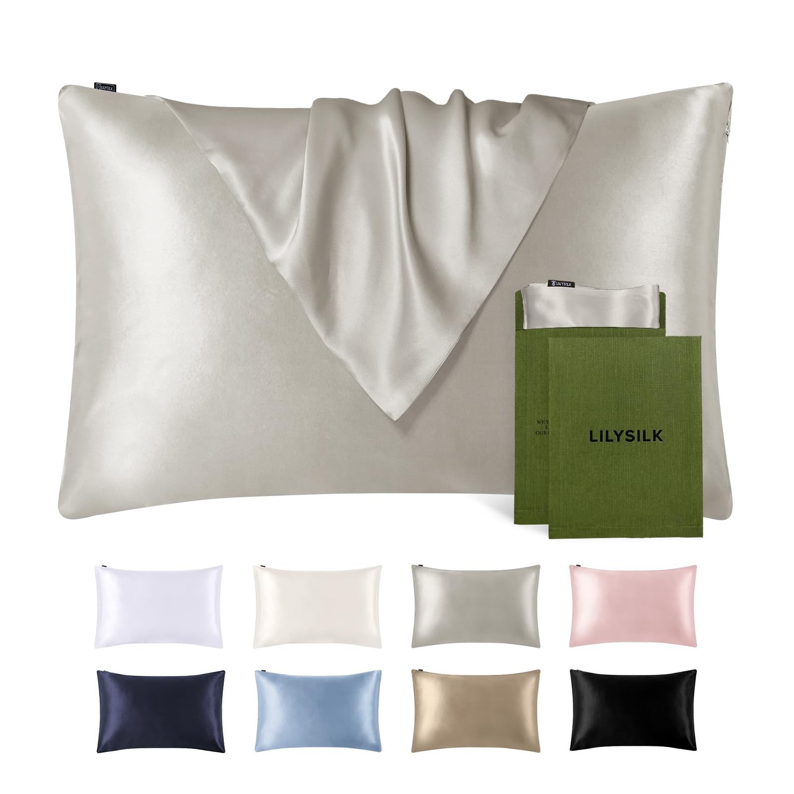 LILYSILK Silk Pillowcase for Hair and Skin Standard-100% Mulberry Silk 19 Momme