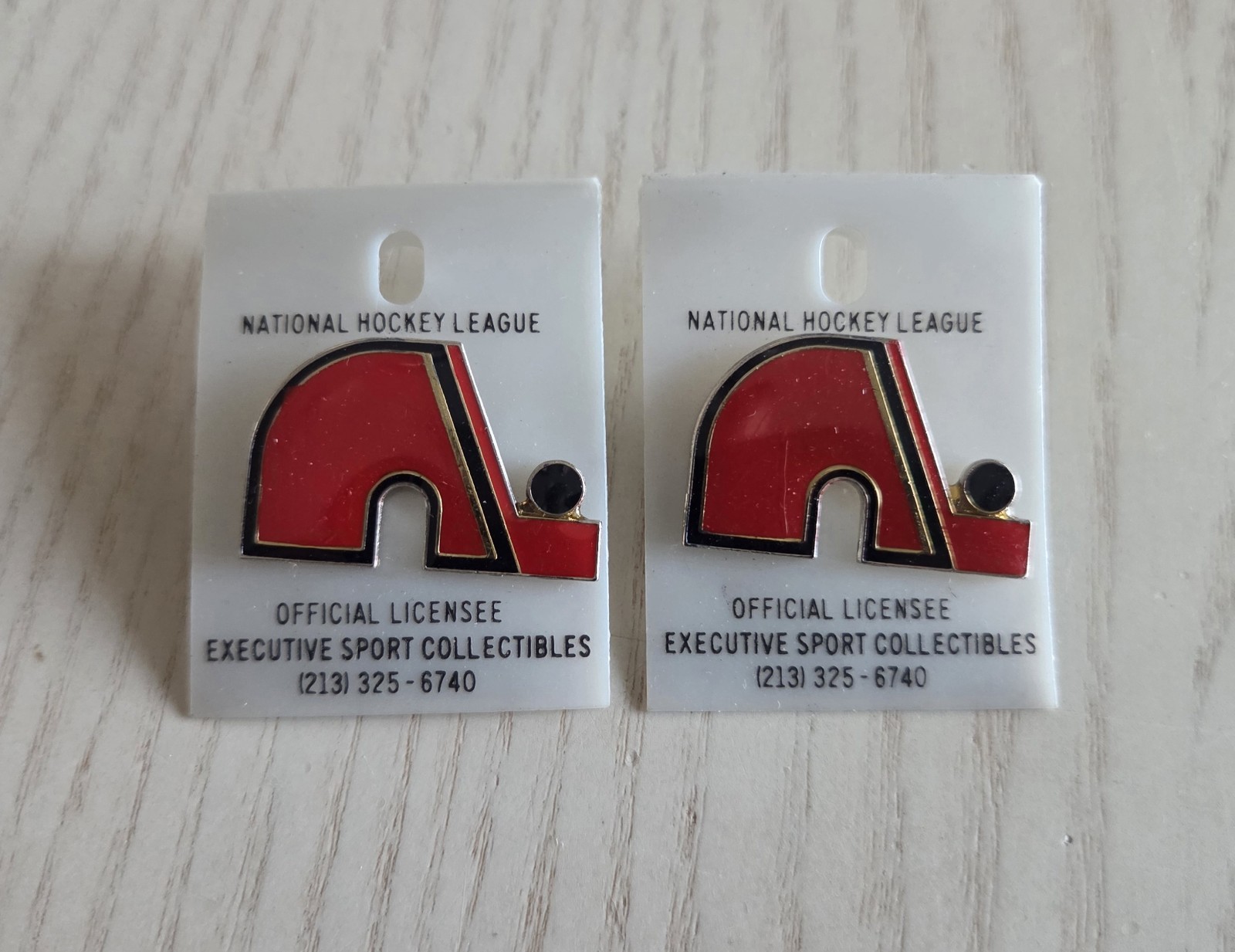 2x VINTAGE QUEBEC NORDIQUES LAPEL PIN NHL NATIONAL HOCKEY LEAGUE FAST SHIPPING