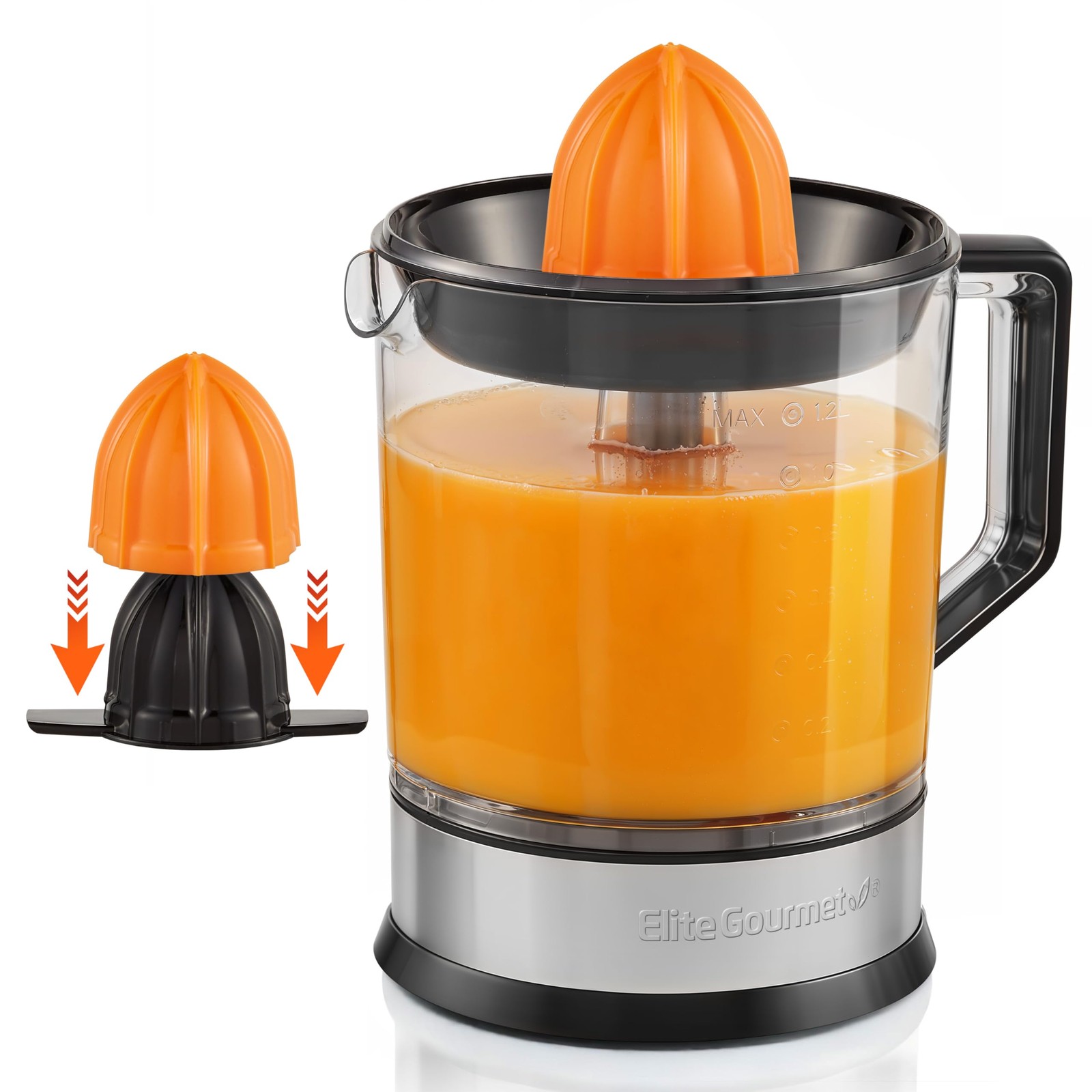 ETS047 BPA-Free 40-Watt Electric Citrus Juicer with 2 Cones, Compact, Large V...