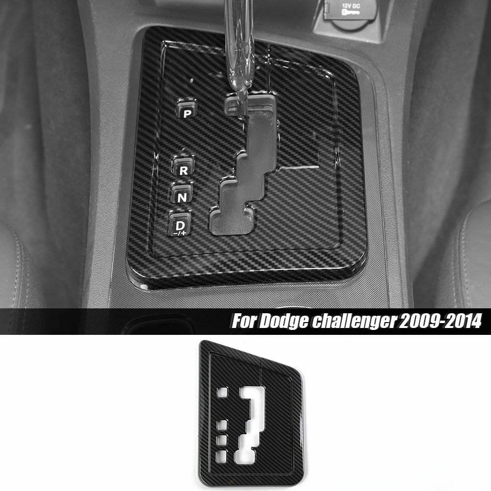 Carbon Fiber Central Gear Shift Panel Cover Trim For Dodge Challenger 2009-2014