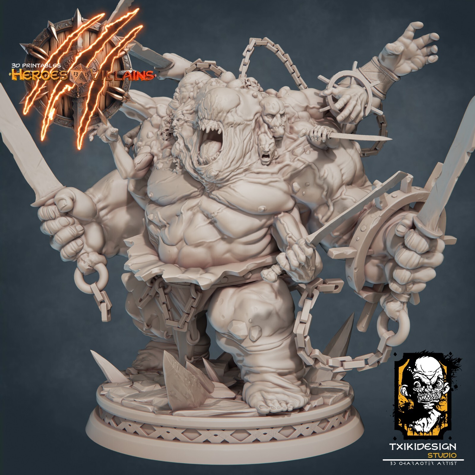 Dungeons & Dragons HD Resin Print - Huge, Giant - Hecatoncheire - Hundred Handed