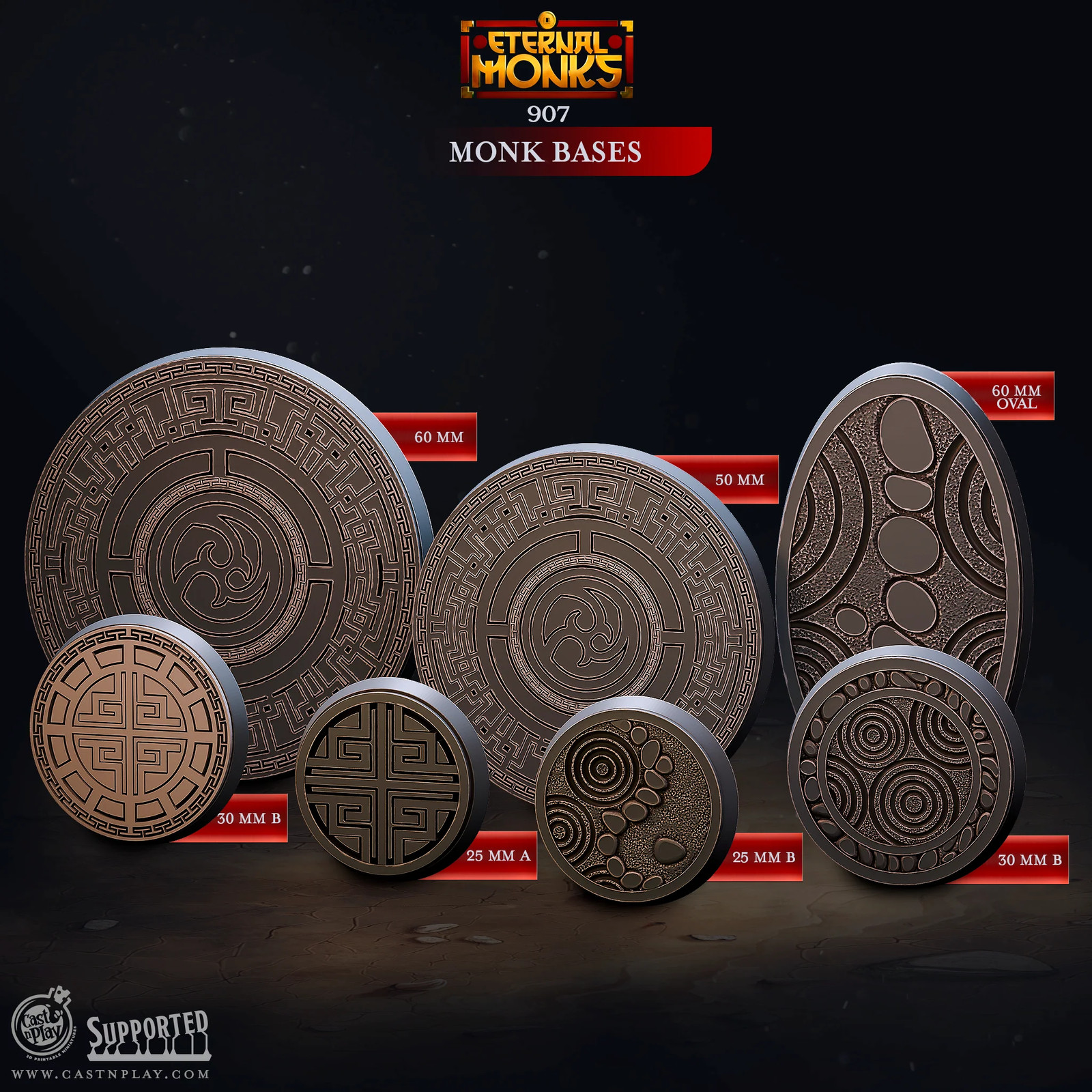 Monk Bases - Eternal Monks - CastNPlay - Terrain Wargaming D&D DnD