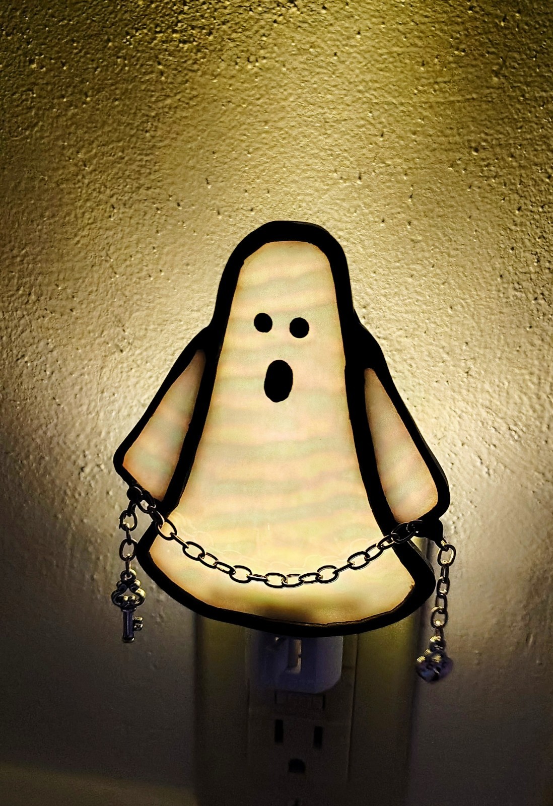 stained glass ghost nightlight decor