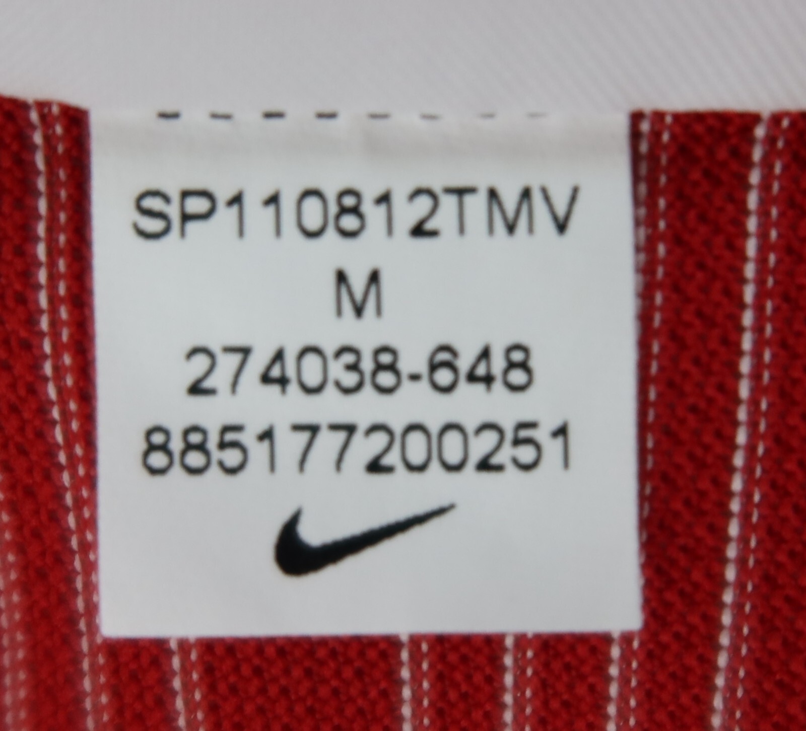 Nike Golf DRI-FIT Polo Red White Stripe Medium