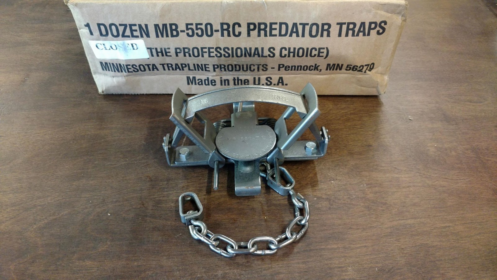 1 MB 550 CLOSED JAW 2 COIL COYOTE TRAP MINNESOTA BRAND BOBCAT FOX TRAPPING DUKE