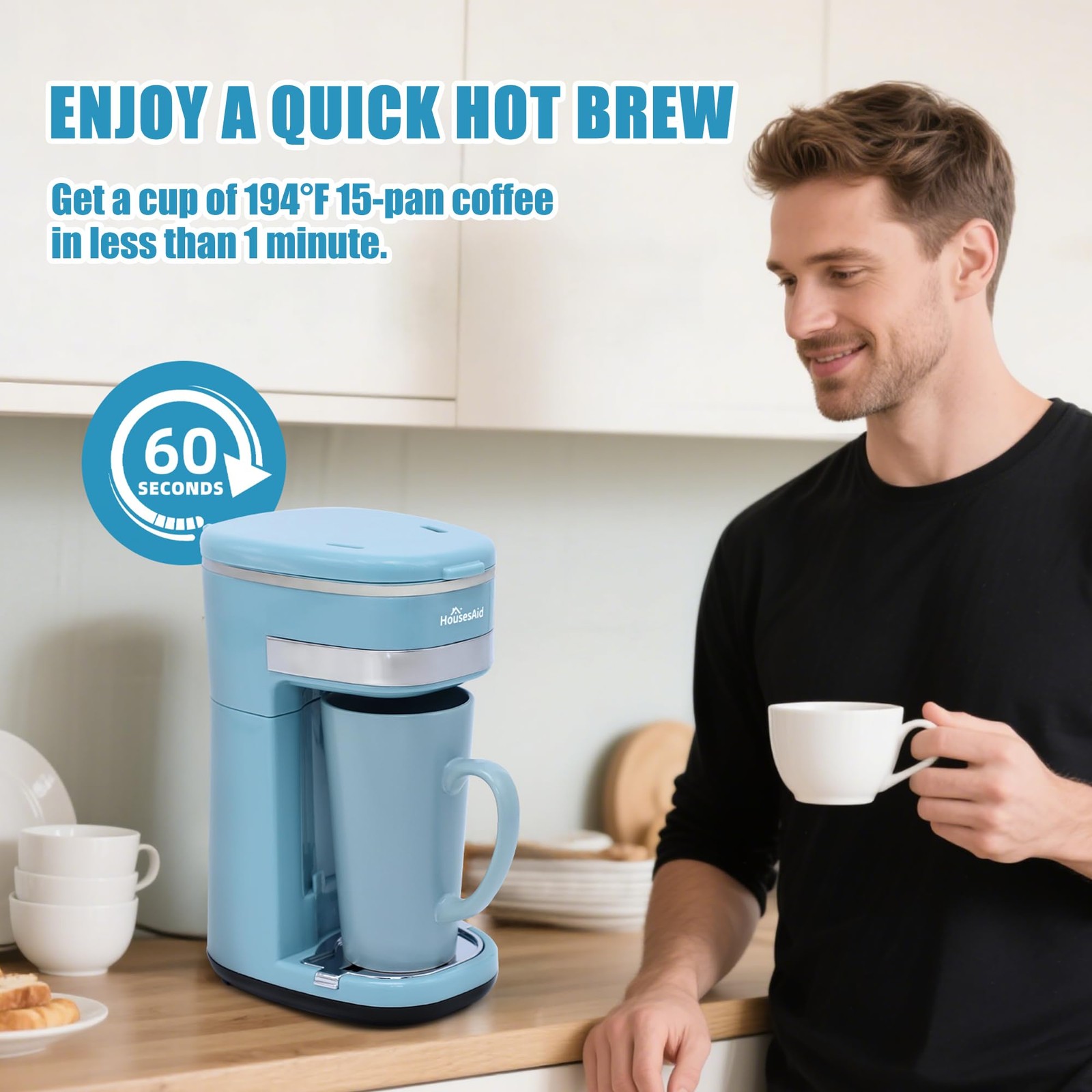 Coffee Machine, Single Serve Coffee Maker,Cup Coffee Maker with Reusable Filt...