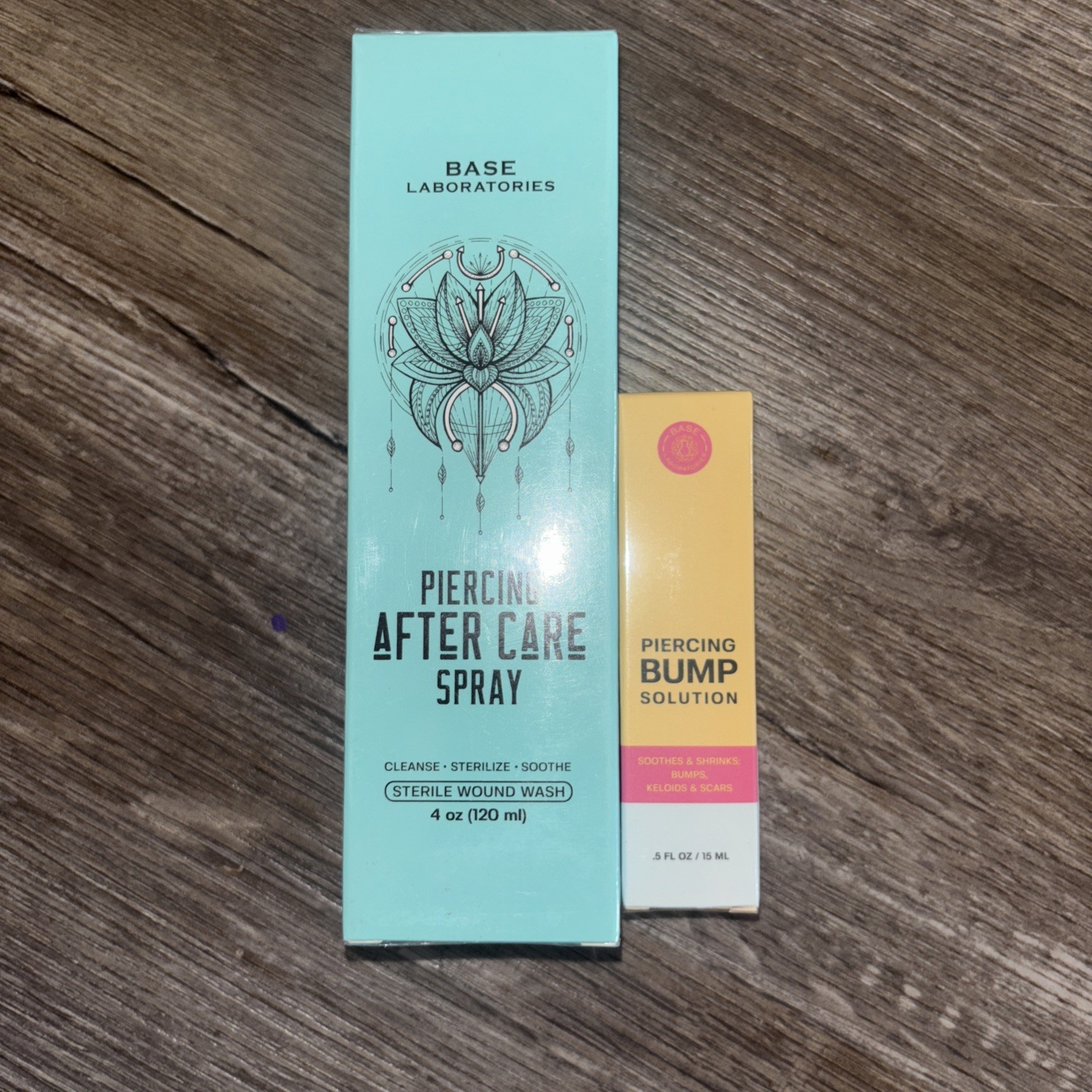 Base Labs Piercing Aftercare Kit | Piercing Bump Oil 0.5oz +Aftercare Spray  4oz