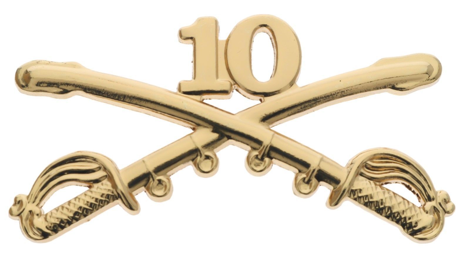 Army 10th Cavalry Crossed Sabres Gold Tone 2 1/4 inch Hat Pin H16148 F2D25W