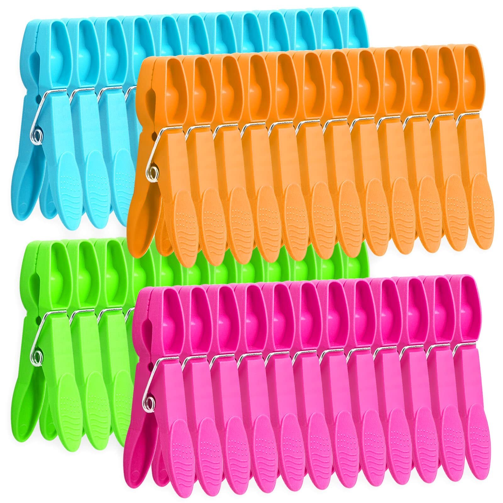 48 Pack Colorful Plastic Clothespins Heavy Duty Laundry Clothes Pins Pegs Drying