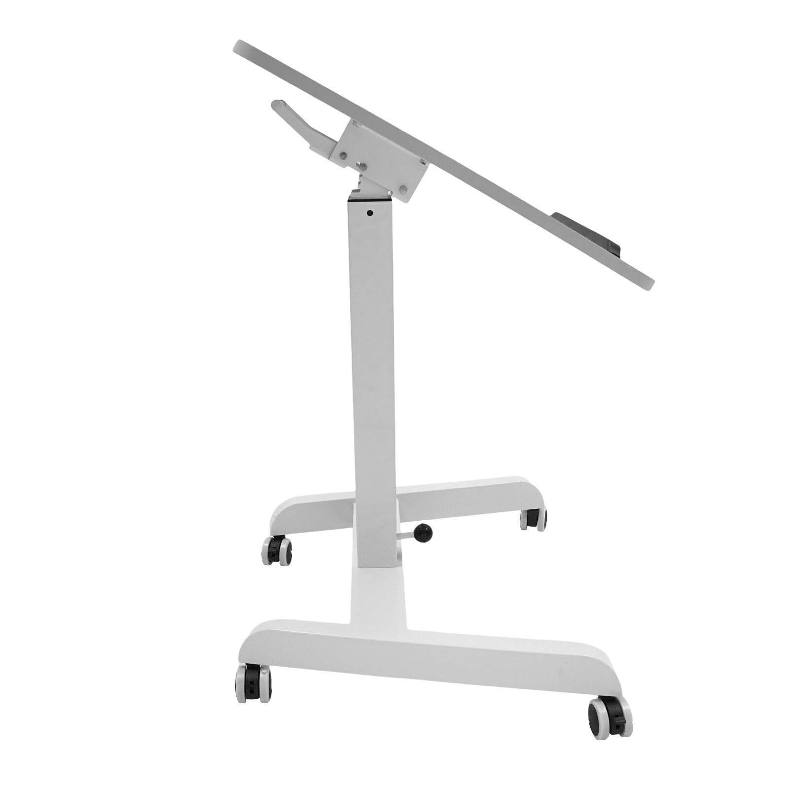 Mobile Adjustable Height Standing Desk with Tilt Top & Rolling Wheels