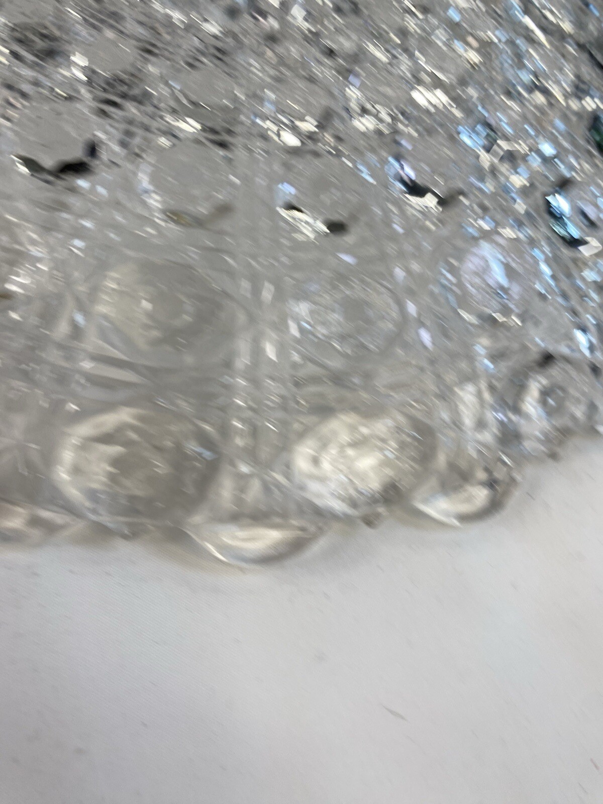 Vintage EAPG Clear Glass Hobstar Pattern Round Serving Plate 10”