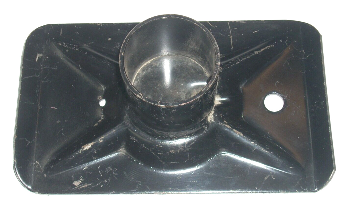 Black Trailer Jack Foot Plate Stand 4 3/4 x 8" w 2" ID Pipe 2" High No Pin Incl