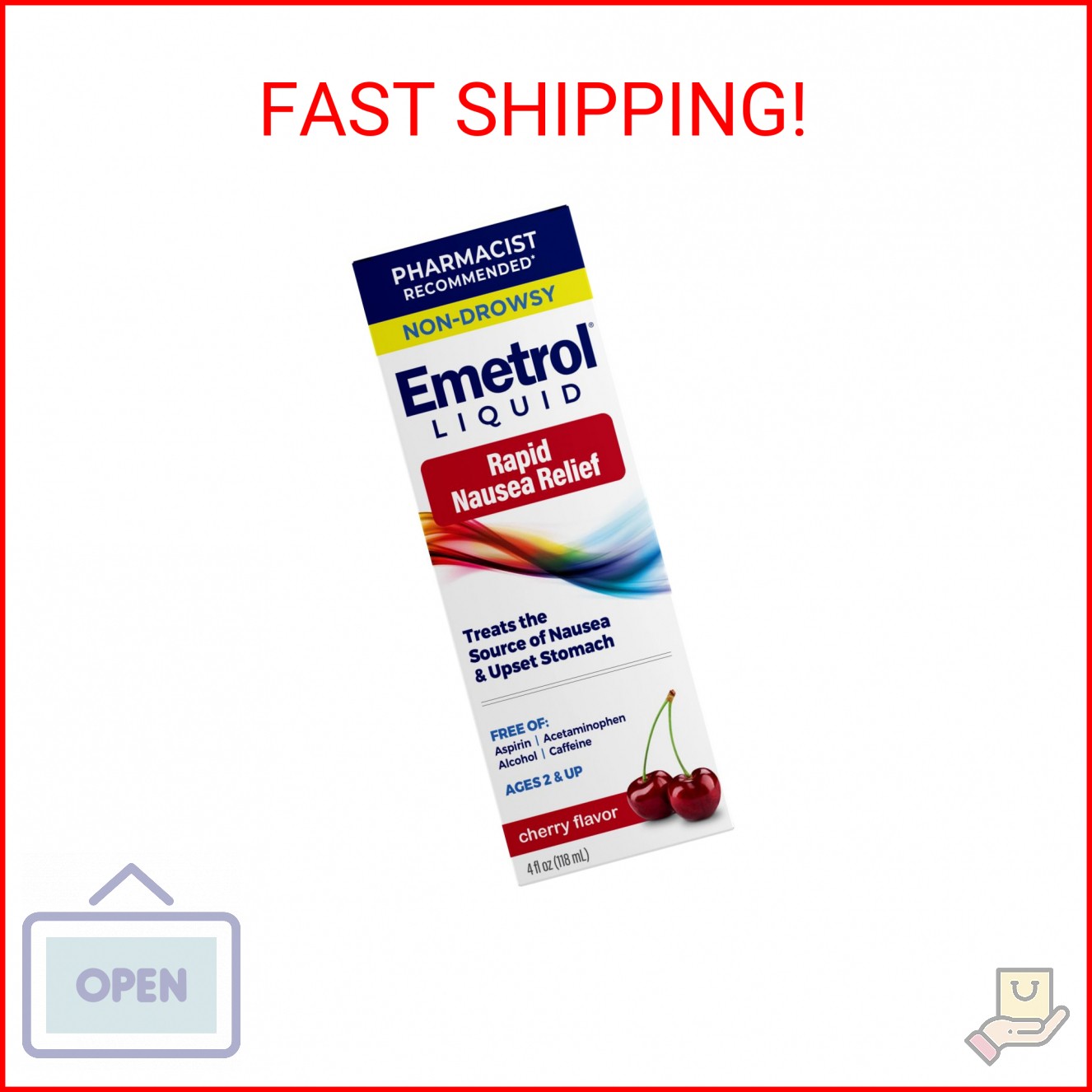 Emetrol Non-Drowsy Nausea Relief - Liquid Medicine for Upset Stomach Relief - Ph