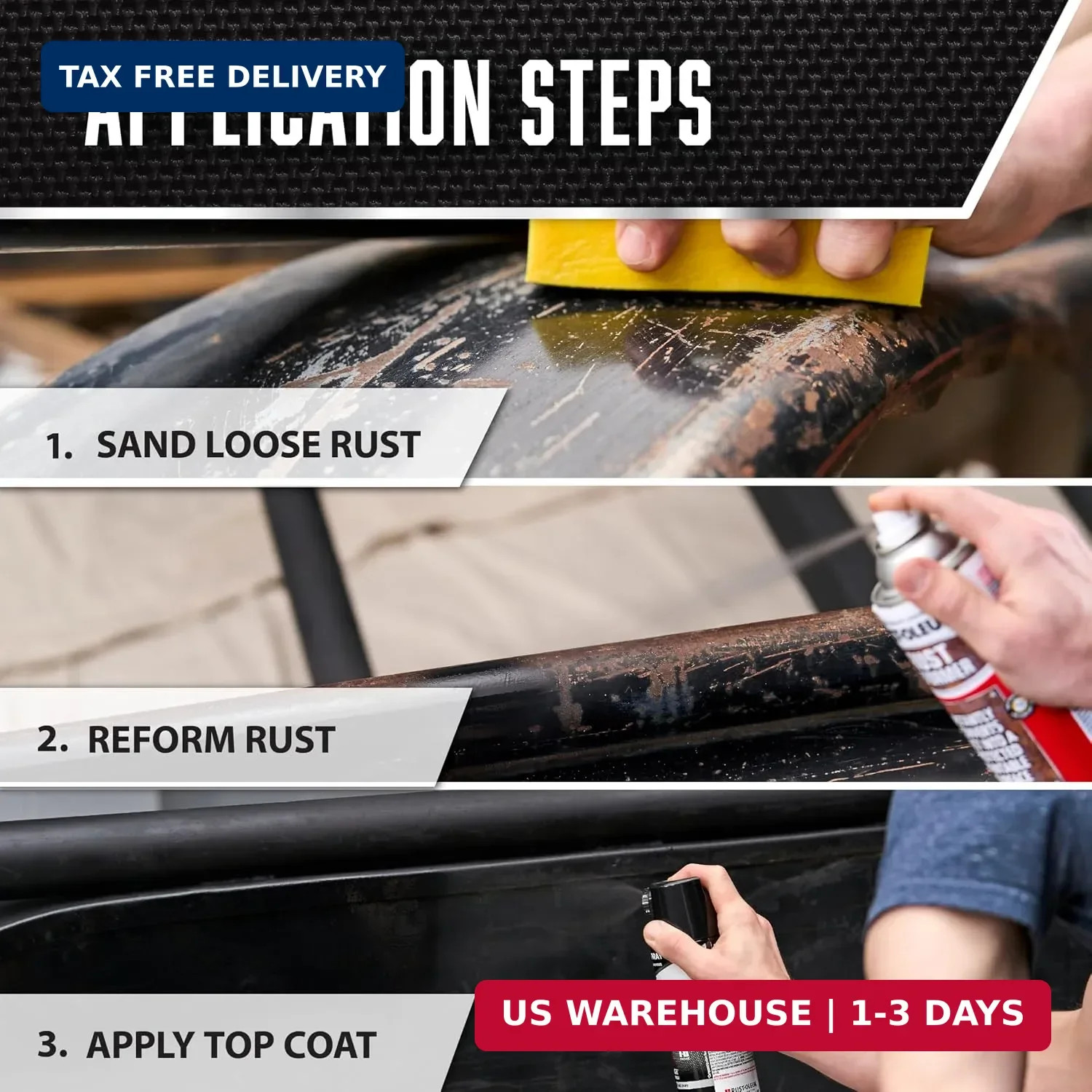Share Rust-Oleum Stops Rust Converter Rust Reformer Spray Flat Black Finish 10.2
