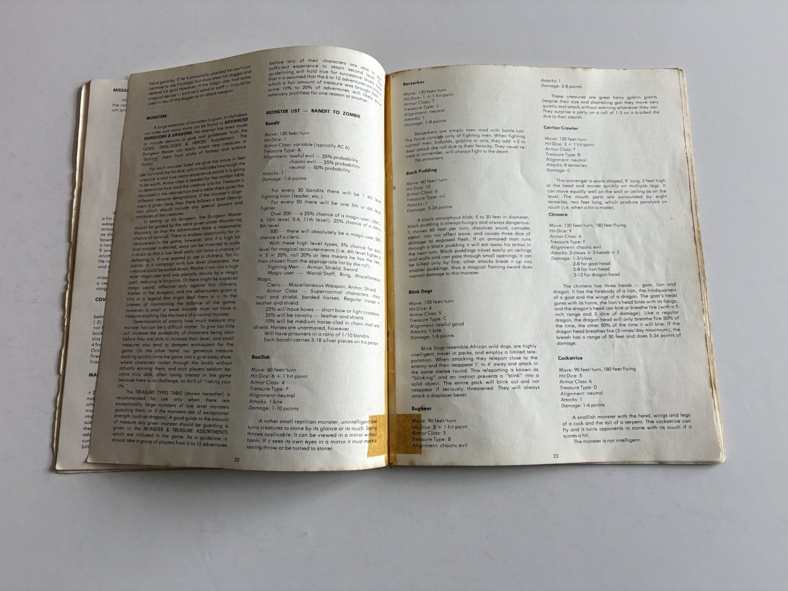 Dungeons and Dragons Rules UK Print TSR 1977
