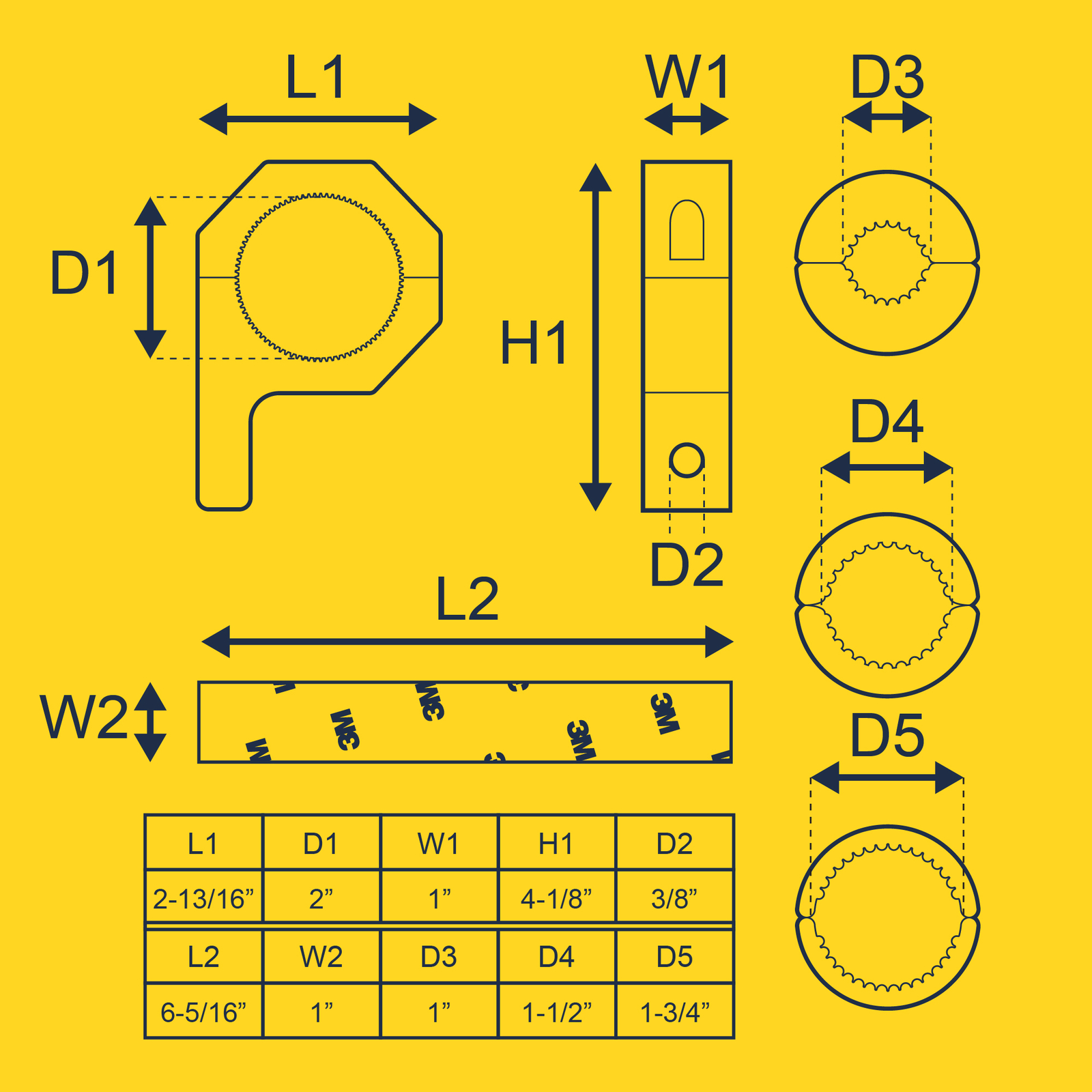 1pc Horizontal 1/1.5/1.75/2" Off-Road Light Bar Clamp Mounting Bracket Kit