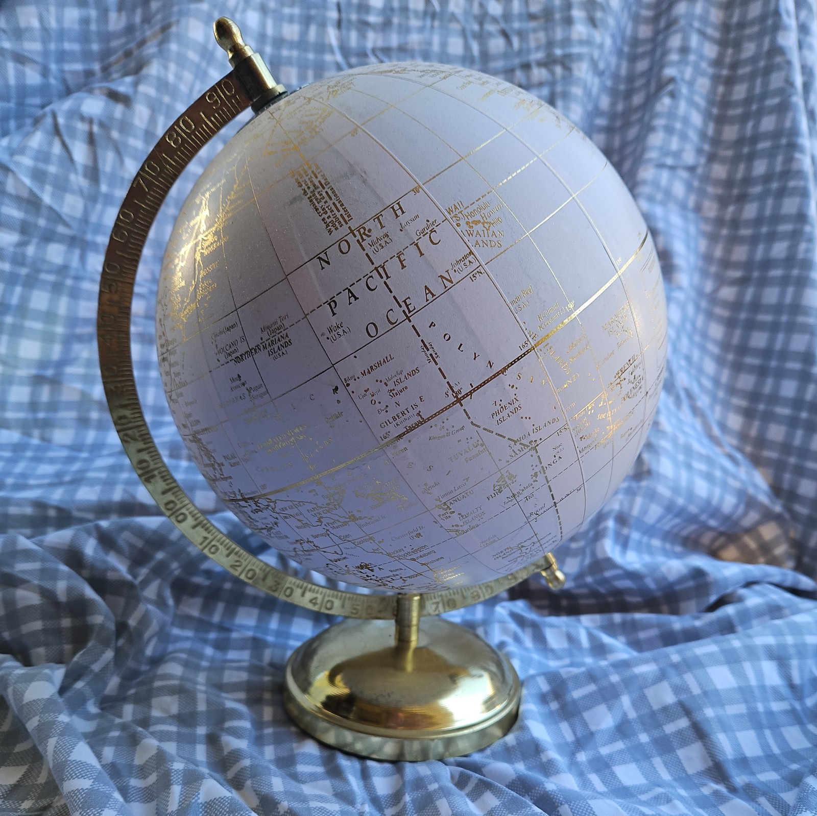 Pink & Gold 11” World Globe with Stand