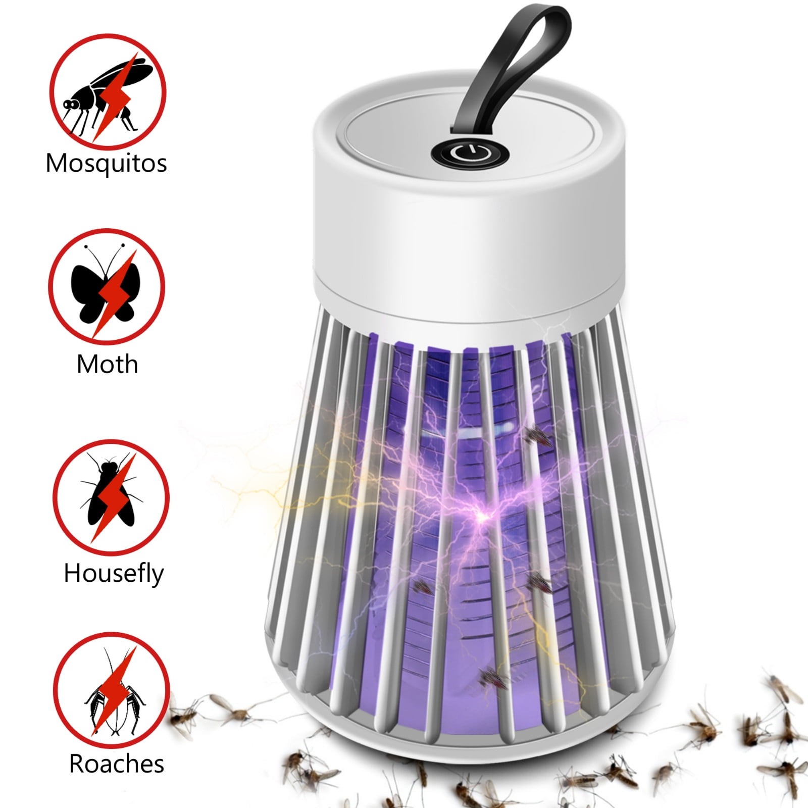 Indoor Use USB Charging Bug Zapper - Safe Electric Mosquito Trap Insect Killer