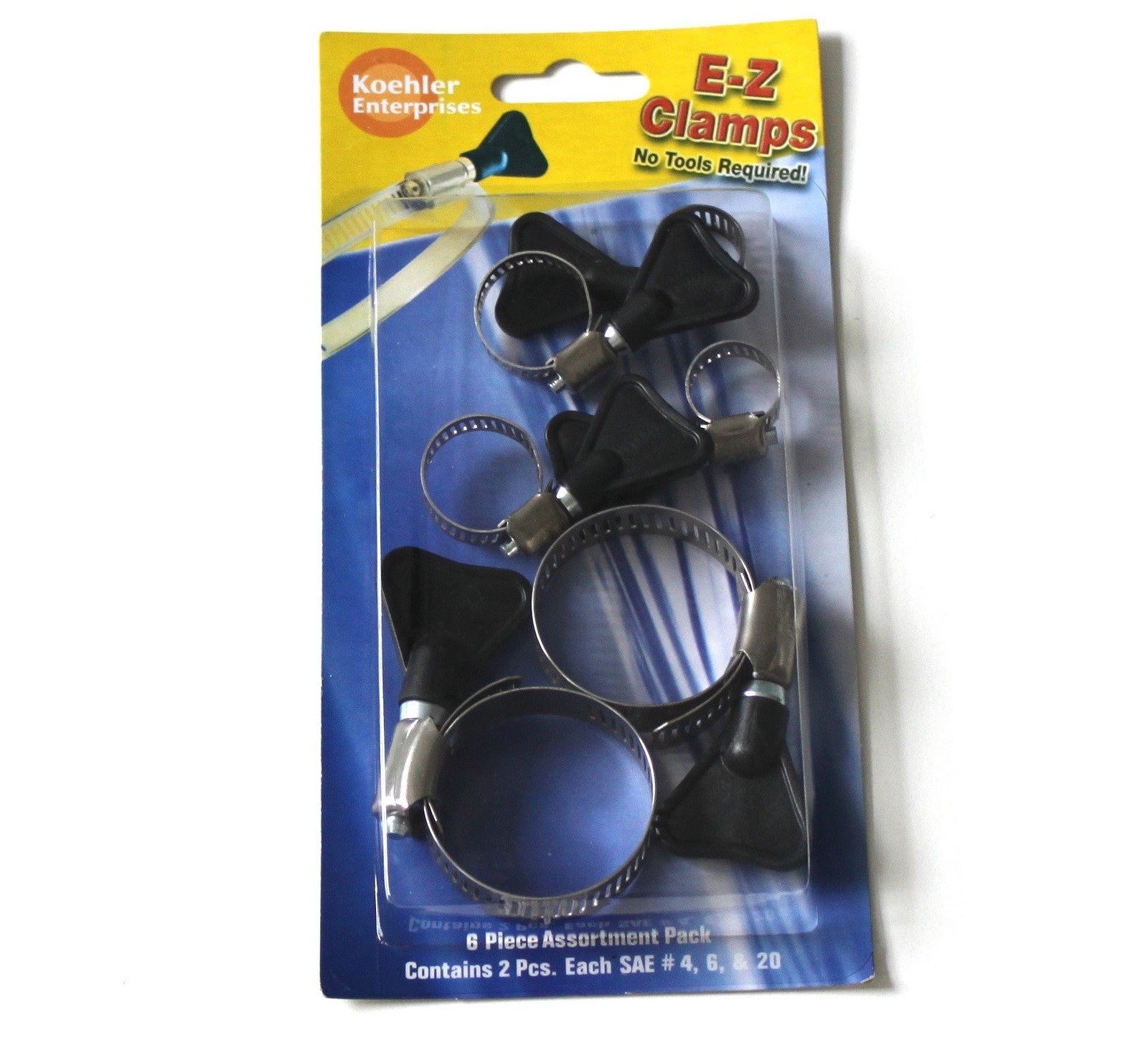 Koehler Enterprises EZ01B EZ Clamp Blister Pack, 6 Piece (2 pieces each SAE S...