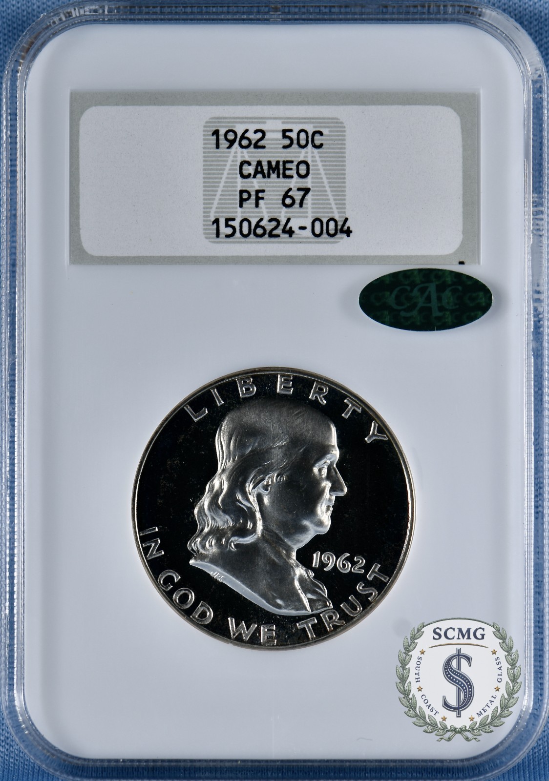 1962 Franklin Half Dollar NGC PF 67 CAMEO w/CAC - Classic Cameo in Old Fatty!