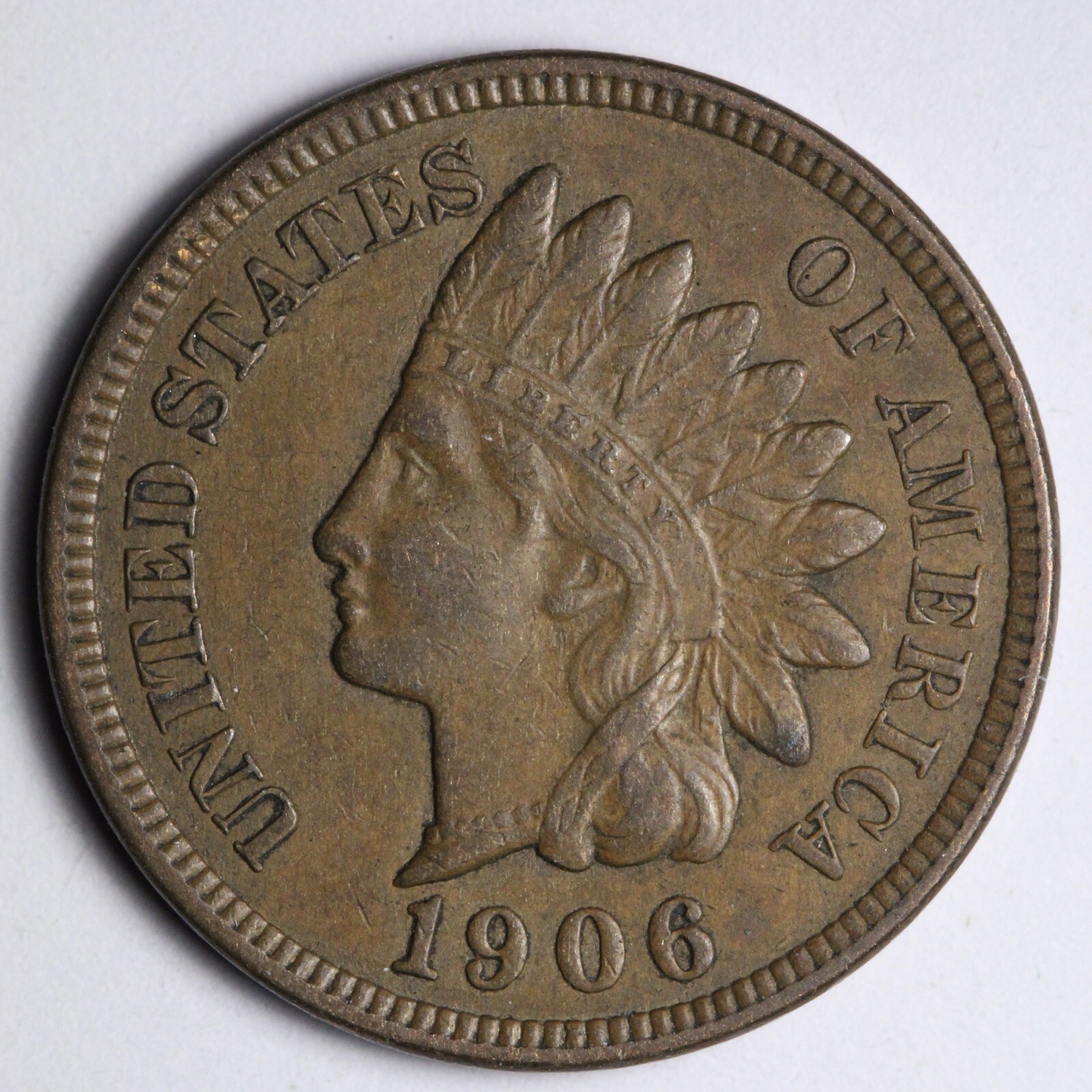 1906 Indian Head Cent Penny AU E260 YQH