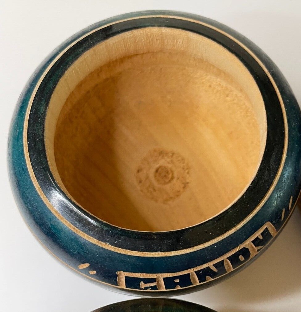 Two Small Wooden Vessels for Nuts and Candy 5 1/2"-H 11 3/4"-W