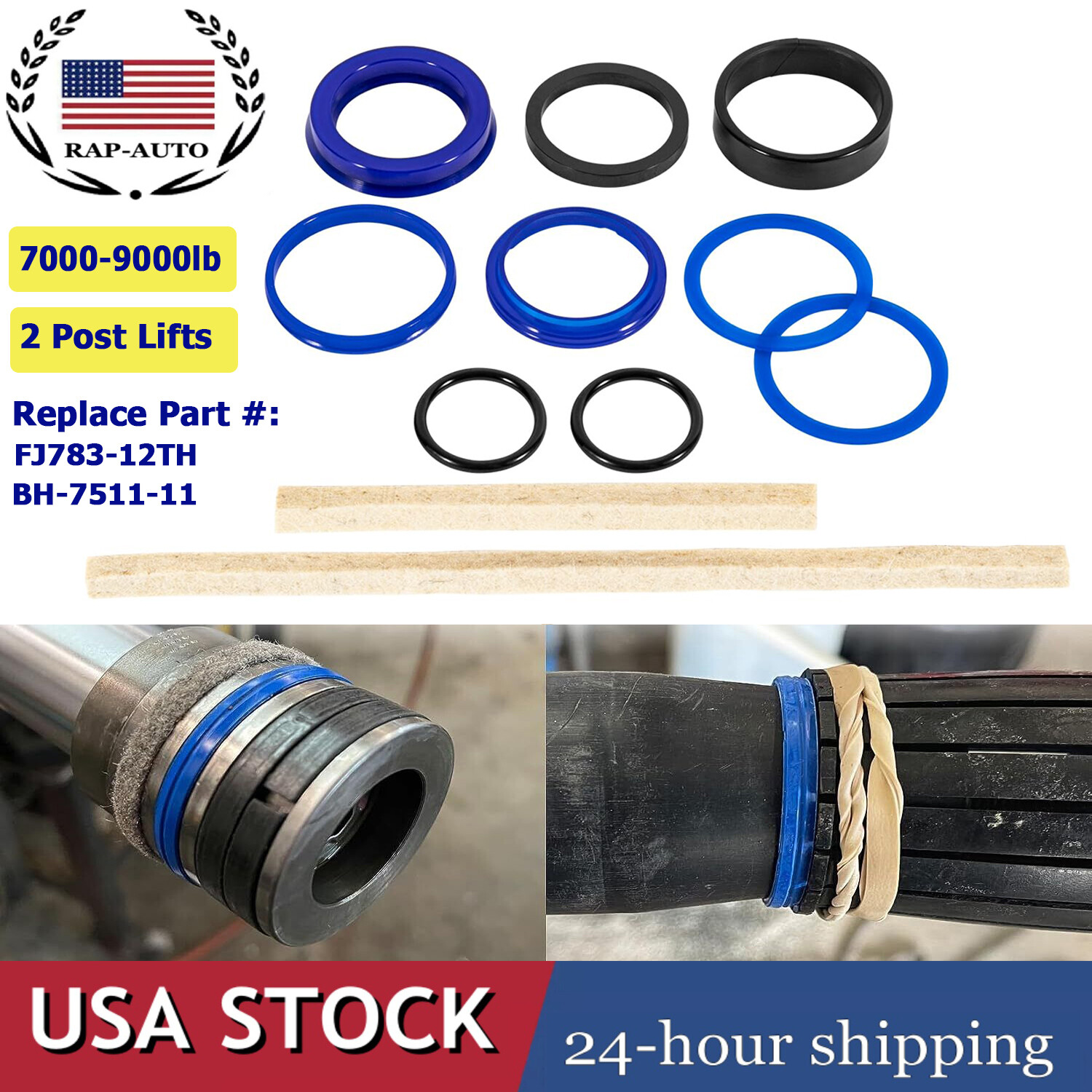 Hydraulic Cylinder Seal Kit for Texas Cylinder/Rotary Lift FJ783-12TH/BH-7511-11