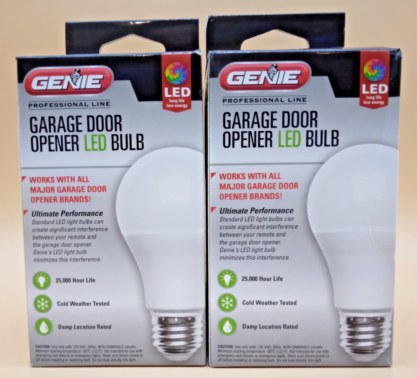 Genie Garage Door Opener LED Bulb Interference Free Long Life #40655R Set of 2