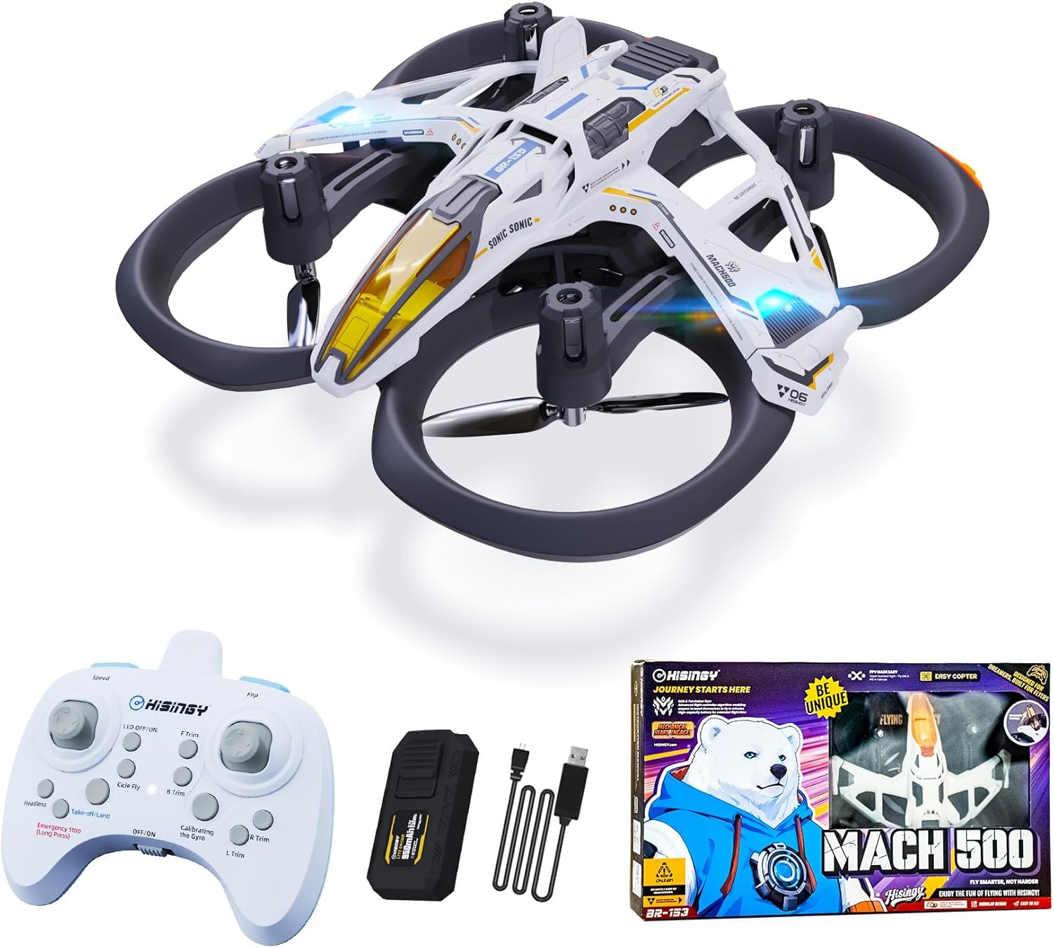MACH 500 Tiny Drones for Kids, Mini Micro Nano Indoor RC Quadcopter for Age 8-12